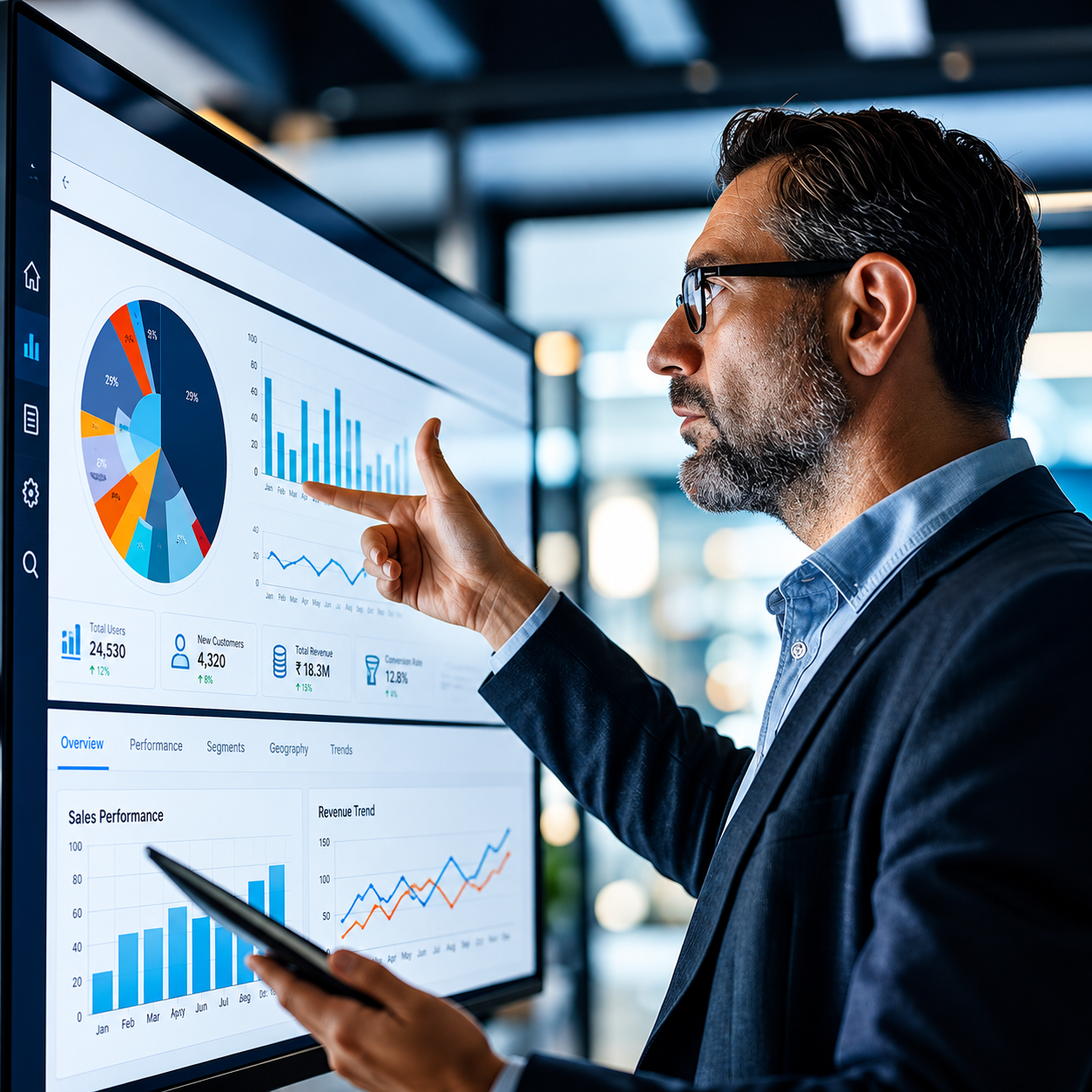 Spend analytics dashboard with business charts